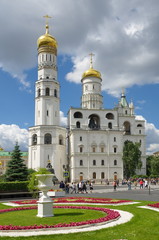 The ensemble of the Ivan the Great bell tower in Moscow Kremlin, Russia