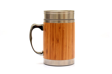 Wood and Stell Thermos to keep your Tea Warm