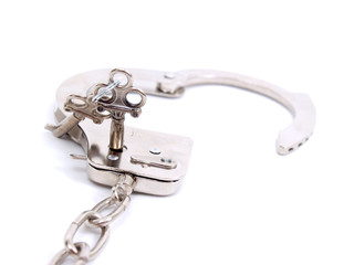 Handcuffs isolated on white