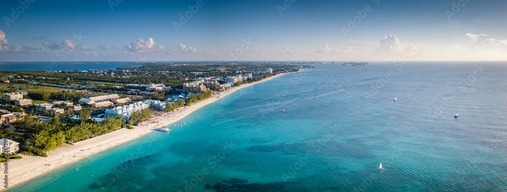 Wall mural panoramic landscape aerial view of the tropical paradise of the cayman islands in the caribbean sea