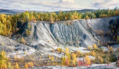 autumn forest; bluff formation