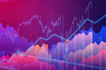 financial stock market graph chart of stock market investment trading screen
