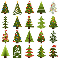 Christmas Trees in Natural Condition and Decorated