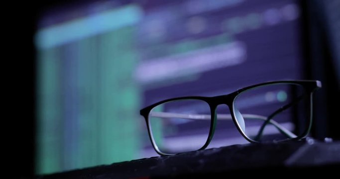 working with computer, hacking and writing
