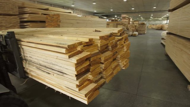 Loading in a timber warehouse