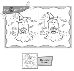 find 9 differences game halloween bringing
