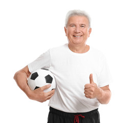 Mature man on white background