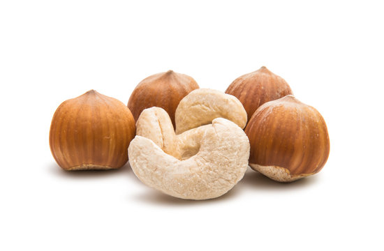 hazelnut nuts isolated