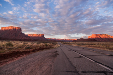 Road runs to the canyons