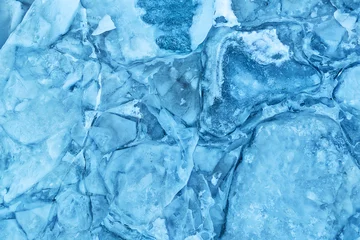 Foto auf Acrylglas Texture of glacier ice in close-up detail © Jag_cz