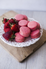 bright strawberry macaroons