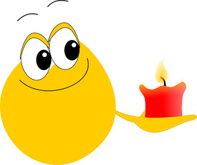 Gesicht mit Kerze in der Hand