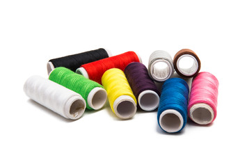 colored sewing thread isolated