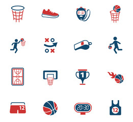 basketball color icon set