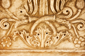 Column with floral pattern