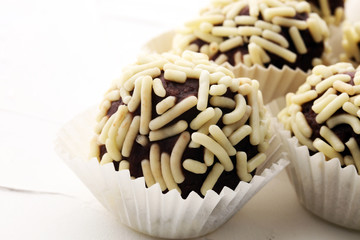 Rum balls. Traditional Czech unbaked Christmas and wedding cookies.