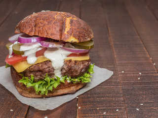 Cheesburger cooced in the best traditions of recipe