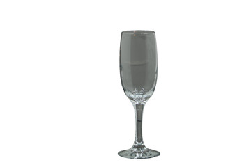a glass of champagne on isolated background.