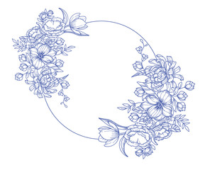 Fleurs bleu illustration d&eacute;co