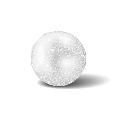 Snowball realistic isolated with shadow on white background.