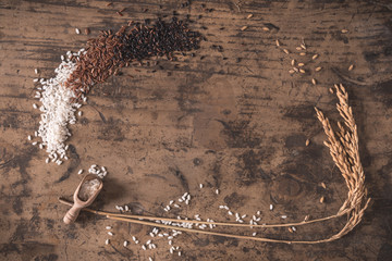 Top view rice composition