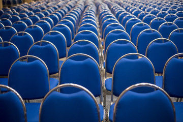 Fototapeta premium Blue chairs in the Hall