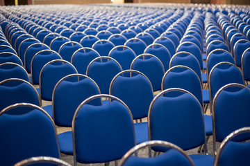 Blue chairs in the Hall