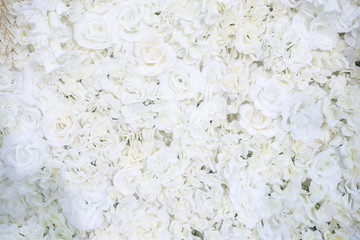 White wedding flower background and decoration