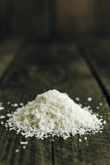 Pile of Dessicated Coconut flakes