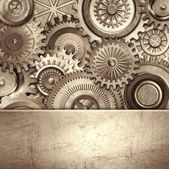 3D metallic gears background