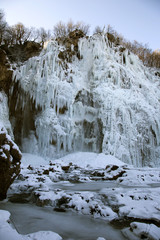 Fototapeta na wymiar Plitvice lakes (national park in Croatia) in winter