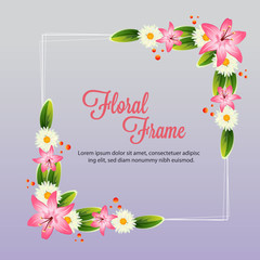 lily and gerbera floral frame