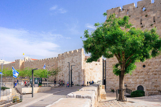 JERUSALEM, ISRAEL - APRIL 2017: Jaffa Gate - Jerusalem Old City
