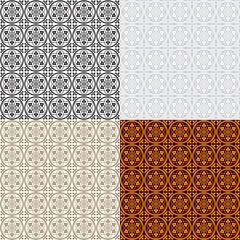 Seamless bicolor tiled patterns, Arabic style. Swatches included in vector file.
