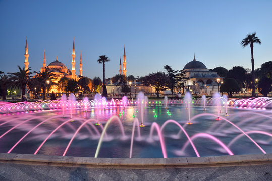 Fountain and The Sultan Ahmed Mosque