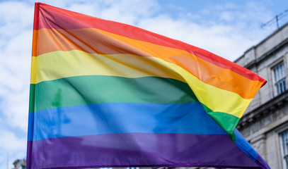 Gay Pride Flag Flying as Dublin Pride