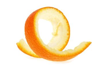 Skin of orange isolated on a white background