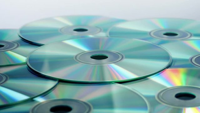 Pile Of CDs Rotating