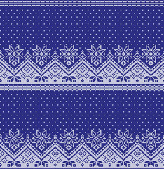Obraz premium Christmas New Year's winter seamless festive Norwegian pixel pattern - Scandinavian style