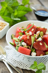 Watermelon cucumber salad