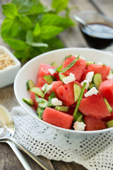 Watermelon cucumber salad