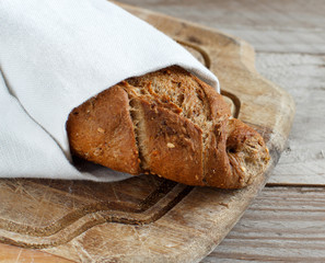 Wholemeal Bread on a Wooden Table