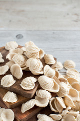 Fresh italian pasta orecchiette