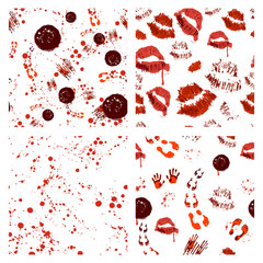 Set seamless halloween pattern