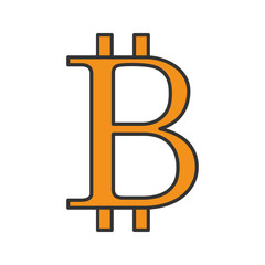 Bitcoin sign color icon
