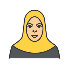 Muslim woman color icon