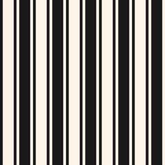Vertical stripes seamless pattern. Simple vector lines, thin and thick bands - 182894489