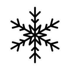 Snowflake icon. Christmas and winter theme. Simple flat black illustration on white background.