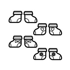 Socks. Baby icon on a white background, line design.