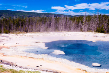 The sapphire pool in the yellowstone national park